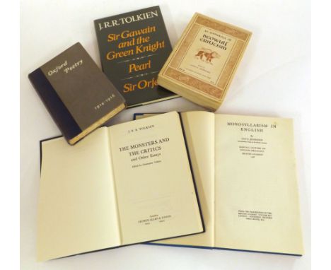 J R R TOLKIEN (CONTRIBUTION): OXFORD POETRY 1914-1916, Oxford, B H Blackwell, 1917, 1st edition, contributions by J R R Tolki