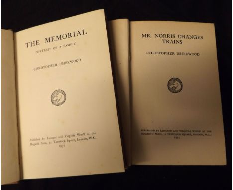 CHRISTOPHER ISHERWOOD, 2 First Editions, both published Hogarth Press; THE MEMORIAL, PORTRAIT OF A FAMILY, 1932, 1st edition,