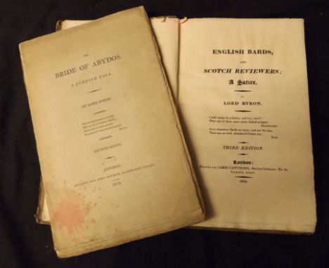GEORGE GORDON LORD BYRON: 2 titles: ENGLISH BARDS AND SCOTCH REVIEWERS, A SATIRE, London for James Cawthorn 1810, 3rd edition