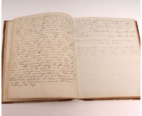 19th CENTURY MANUSCRIPT BOOK, circa 1834-1840 containing manuscript entries of poetries, prose and thoughts etc with approx 1