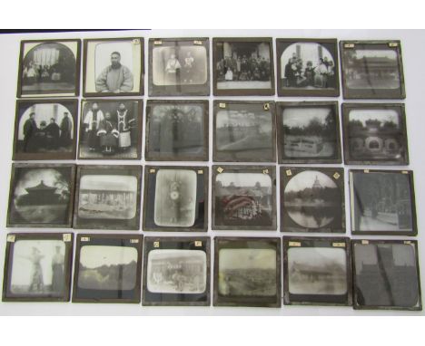 Collection 90+ early 20th century glass photograph lantern slides circa 1900 depicting China, probably mainly Peking (Beijing