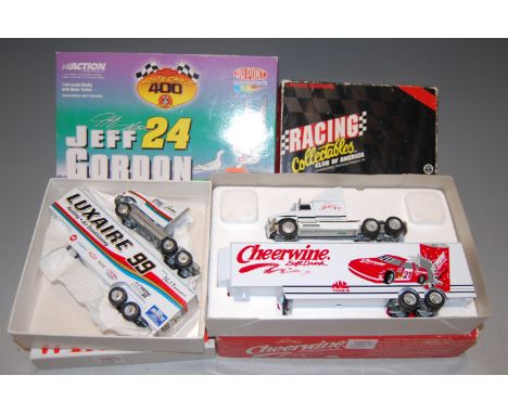 Racing Collectables 1/96 scale, transporter, Windros car transporter, Action collectables 1/64 scale Dually with show trailer