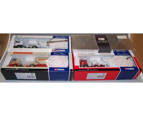 Four various boxes Corgi 1/50 scale road transport diecast vehicles to include Ref. Nos. CC13236, 75903, CC12011, and 74903, 