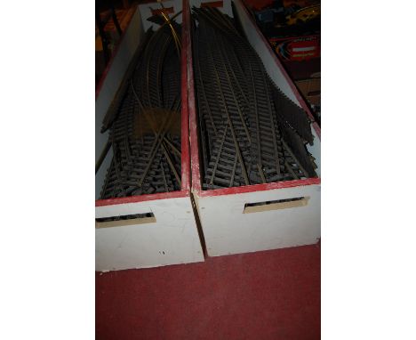 Two boxes containing a large qty of LGB G scale track