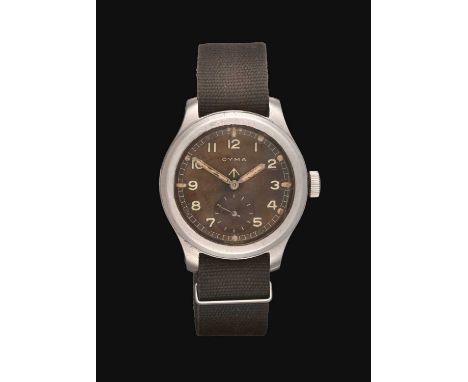 (calibre 234) manual wound lever movement signed and numbered 377246, dust cover, black dial with luminous Arabic numerals, s