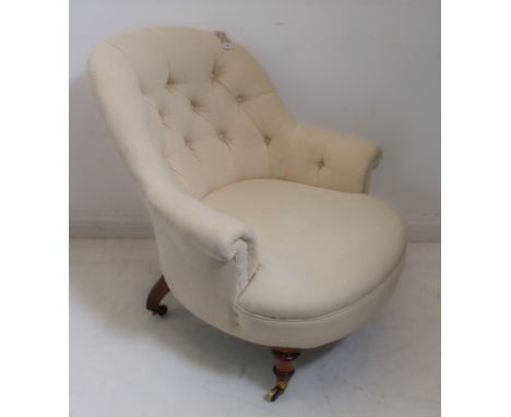 A Victorian button back tub chair