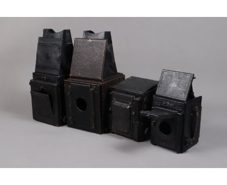 Four SLR Plate Camera Bodies, comprising a Thornton Pickard Duplex Ruby body for quarter plates, with mirror and top screen, 