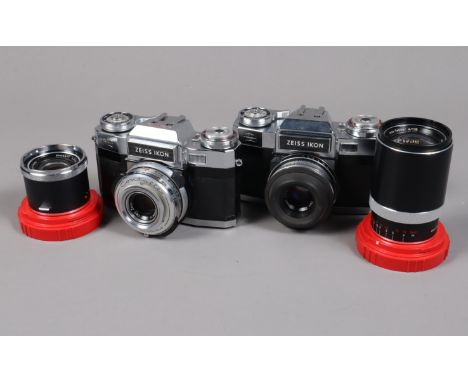 Zeiss Ikon Contaflex Super B and Super SLR Cameras, Super B serial no B 25856, Synchro-Compur shutter working, meter reacts t