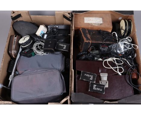 Two Trays of Camera Related Items,  including a Ferguson Videostar C VHS-C camcorder outfit, with a Ferguson FC 06 VHS-C HQ l