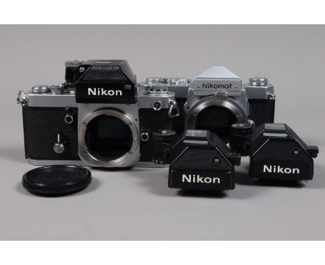 A Nikon F2 Photomic and Nikormat FTN SLR Bodies, F2S serial no 4344305, body F, shutter not opening at 1/2000s, meter not wor