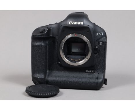 A Canon EOS-1D Mark III DSLR Camera Body, serial no 531343, body G, light wear, with body cap, strap, battery and non Canon B
