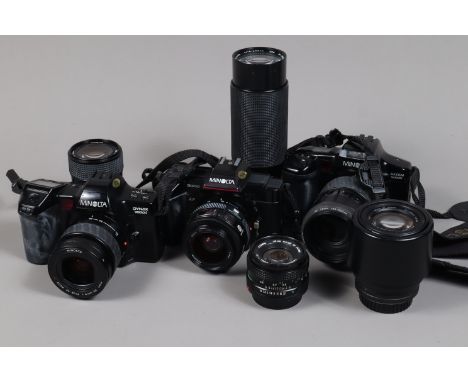 Minolta AF SLR Cameras and Lenses, comprising a Minolta Dynax 7000i with an AF Zoom 35-80mm f/4-5.6 lens, shutter working, me