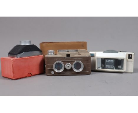 Stereo Photography Equipment, comprising a brown and beige Sawyer's View-Master Personal Stereo camera, shutter working, with