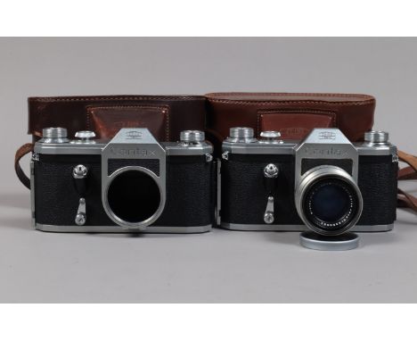 A Zeiss Ikon Contax S SLR Camera,  made in Dresden circa 1951, late version with self-timer, serial no 42118, scratch to pent