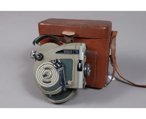 A Eumig C16 16mm Cine Camera, serial no 509 303, body F-G, signs of corrosion, viewfinder cloudy, spring motor runs, meter no