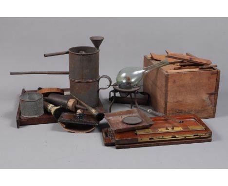 Wetplate and Dryplate Developing Apparatus and Components, including an unusual repeating back, a wooden drying rack&nbsp;a 1