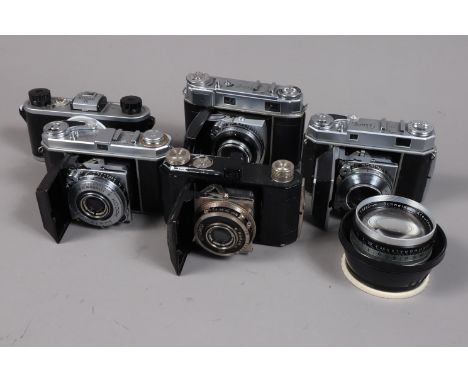 A Group of Kodak Cameras, a Kodal 35,shutter working, body G, some paint wear, a Kodak Retina I type 119, body G, some paint 