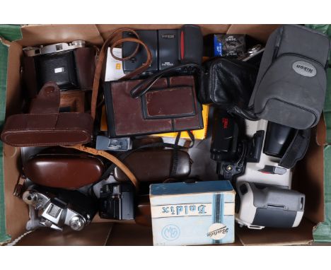 Various Cameras, including a Voigtländer Bessamatic CS SLR with a Color-Skopar 50mm f/2.8 lens, a Zeiss Ikon Contaflex II SLR