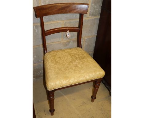 A pine three tier wall bracket, W.85cm, Victorian mahogany dining chair and a fret cut wall mirror