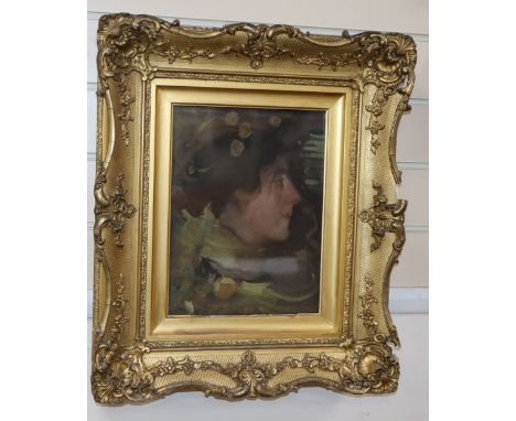 David Gow, oil on canvas, Portrait of a lady, 30 x 23cm