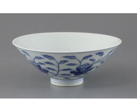 A Chinese blue and white bowl , Kangxi mark but later, diameter 20cm