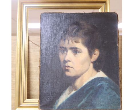 Johanne Krebs, oil on canvas, Portrait of a lady, 43 x 35cm