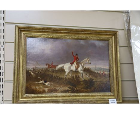 English School, late 19th century, pair of oils on canvas, Fox hunting scenes