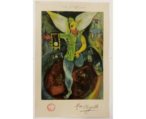MARC CHAGALL ''LE JONGLEUR'' GALLERY PONT ST GERMAIN - PARIS PROOF PRINT - NUMBERED &amp; SIGNED IN PENCIL REF NO MC - 533 GA