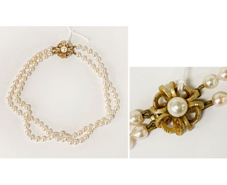 PEARL CHOKER NECKLACE WITH GOLD CLASP