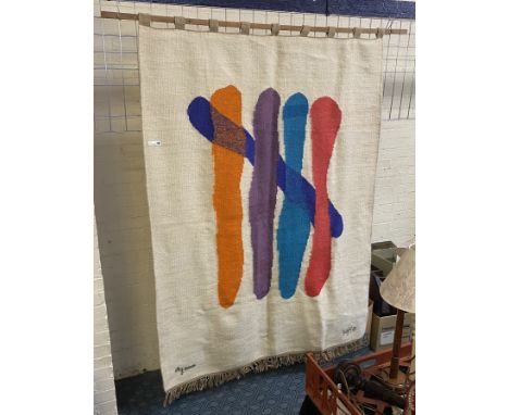 YAACOV AGAM - RARE MOHAIR TAPESTRY RUG APPROX 2.0M X 1.5M - LIMITED EDITION 30/50 CIRCA 1970-79