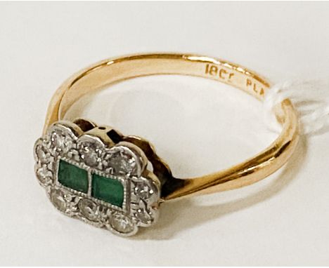 GOLD DIAMOND EMERALD RING SIZE M