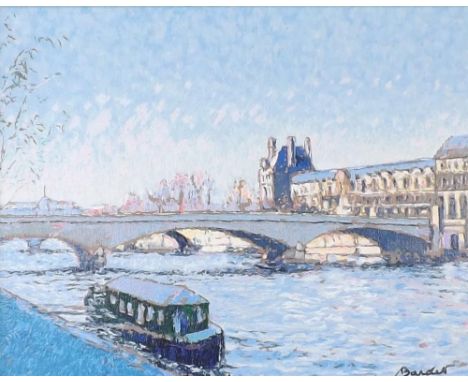 André Bardet (20/21st century) - 'La Seine a Paris', a coloured serigraph on board and signed in ink, from an edition of 50, 
