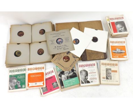 Three historic 78 rpm vinyl records including King George V silver jubilee message to the Empire, 1935, together with six vin