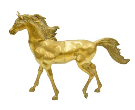 Large brass model horse, 31" high 