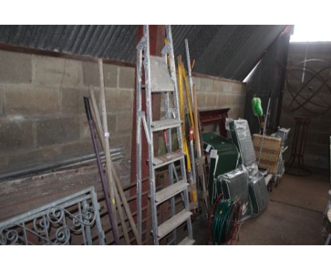 An aluminium step ladder
