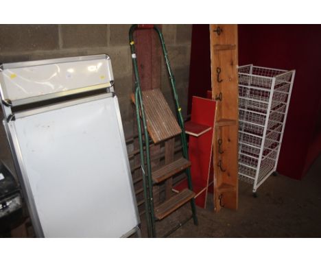 A wooden and metal step ladder