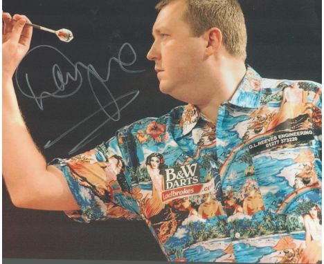 Darts, Wayne Mardle signed 10x8 colour photograph. Mardle is an English former professional darts player who played in events