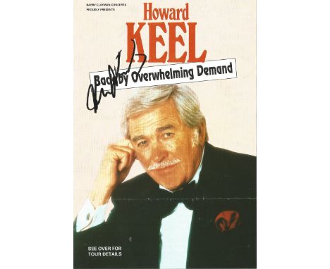 Harold Keel signed tour schedule leaflet. Keel was an American actor and singer, known for his rich bass-baritone singing voi