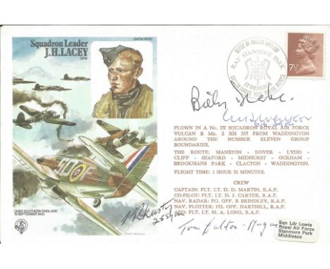 Battle of Britain multiple signed Squadron Leader J.H. Lacey cover. Signed by William Walker, Billy Drake, R Lusty and Tom Da