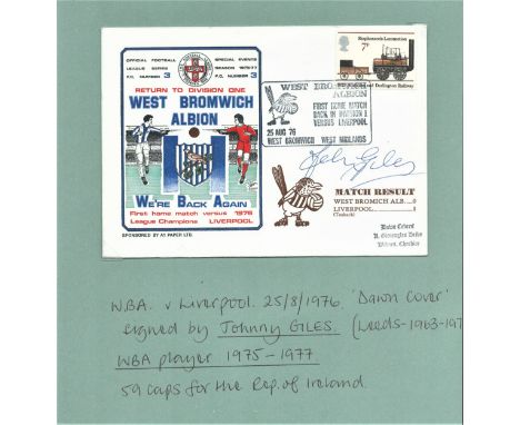 Football, FDC celebrating the return to division one, West Bromwich Albion vs. Liverpool. Postmarked 25th August 1976 signed 