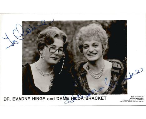 Hinge and Bracket signed 6x4 black and white promo photo. George Logan and Patrick Fyffe were best known as the characters of