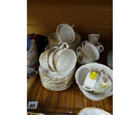 A vintage English Staffordshire floral decorated teaset