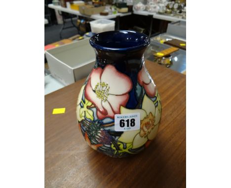 A Moorcroft vase by Rachel Bishop with special Golden Jubilee 2002 back stamp, 20cms high condition report:There is no damage