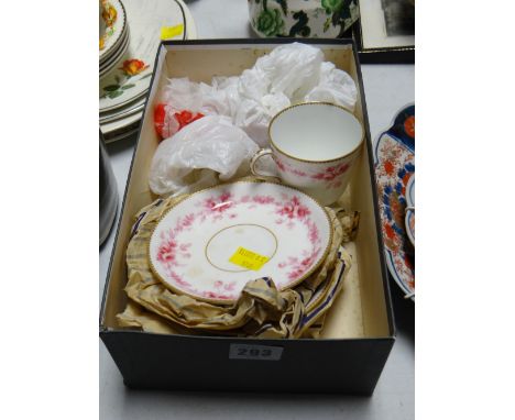 A small parcel of Copeland floral & gilt decorated cups & saucers