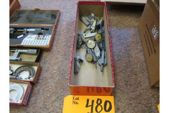 LOT OF ASSORTED DIAL GAGES IN 1 BOX