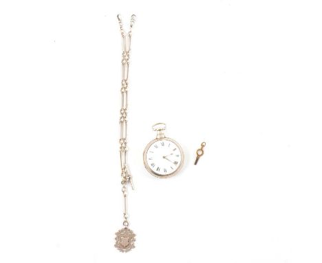 Jos'h Charlton North Shields - a silver pair case pocket watch, the white enamel dial covered by a bulls eye glass having an 