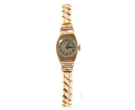 A collection of 9 carat yellow gold vintage jewellery, an 11mm five bar gate link bracelet with a padlock fastener; a 3mm wid