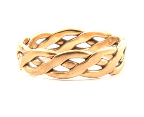 A collection of contemporary 9 carat yellow gold jewellery, a four bar gate link bracelet with padlock fastener, 4.1g; a frin