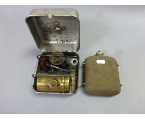 Vintage Swedish Camping Stove plus a Canvas Covered Water Bottle