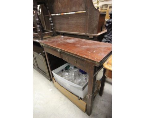 19th century Mahogany Fold-Over Card Table on square legs